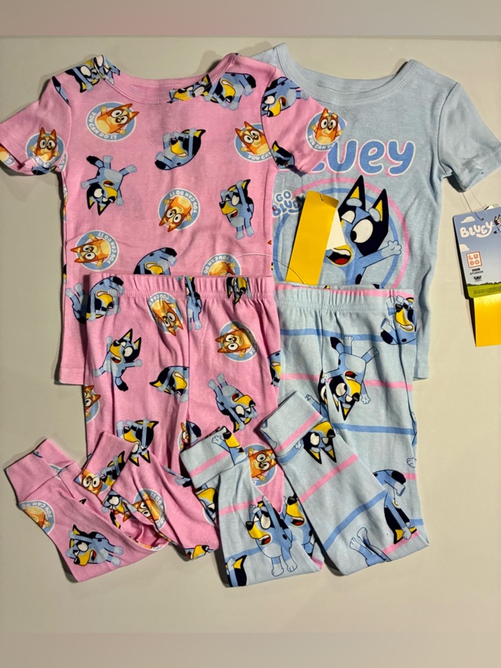 Bluey Kids Pajama Set - Pink & Light Blue 3T